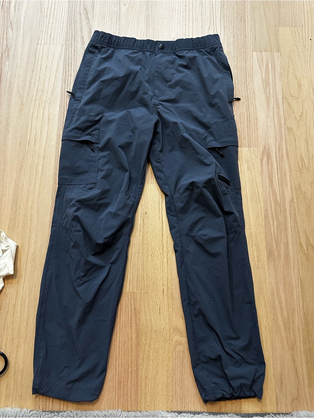 H&M Men's Dark Navy Cargo Pants with Elastic Cuffs